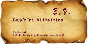 Bajári Vilhelmina névjegykártya